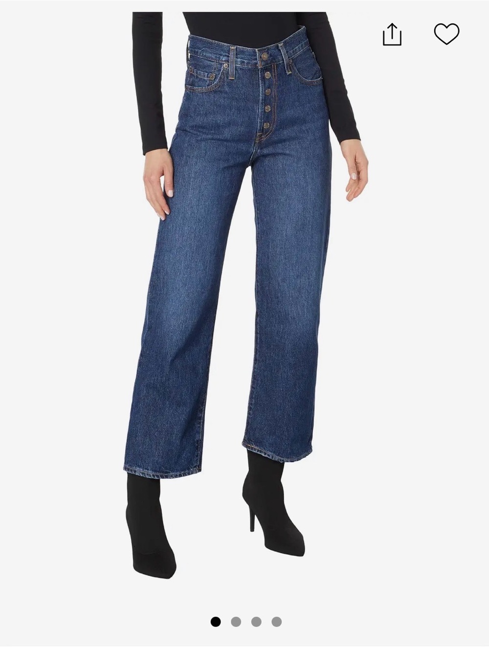 Levi's Dark Indigo High-Rise Ribcage Straight Ankle Jeans Size 24
